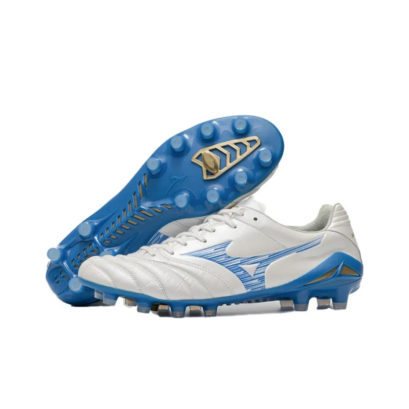 Mizuno Wear Resistant Soccer Shoes Men's White Blue-2