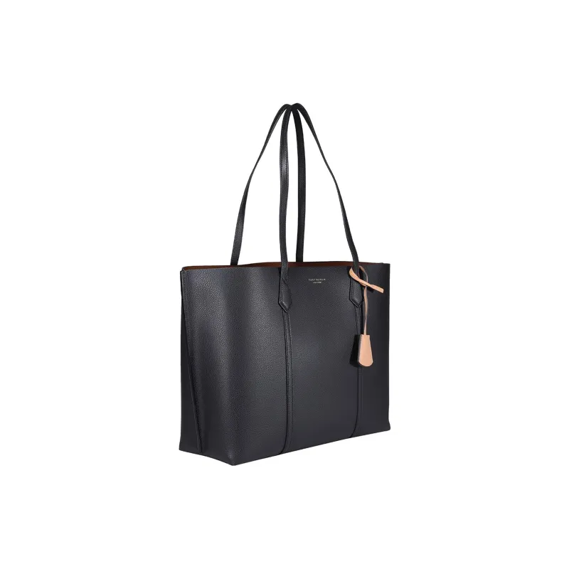 TORY BURCH Calfskin Tote Bag, Shopping Bag, Handbag Women's Black-1
