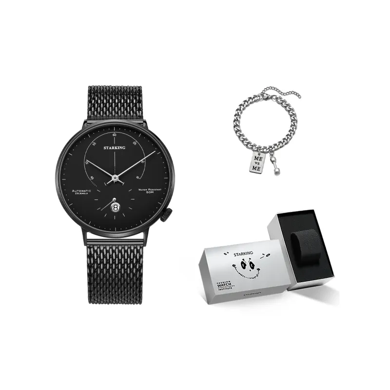 STARKING Handsome Collection Automatic Mechanical Movement Stainless Steel Watchband Watch Unisex White Dial-6