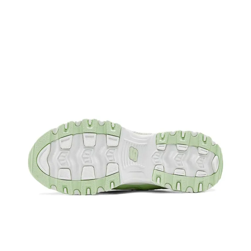Skechers DLITES Anti Slip Wear Resistant Low Top Chunky Sneakers Women's White Green-3