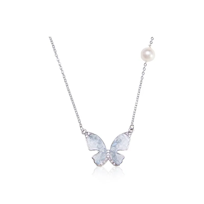 IDOKAWA Freshwater Pearl Necklaces Women's Blue White-0