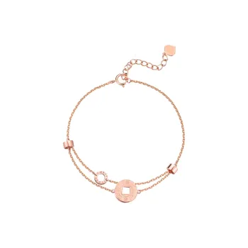 Trpopo S925 Silver Bracelets Women's Rose Gold