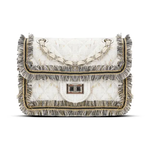 CHRISBELLA Fabric Crossbody Bag, Shoulder Bag Women's White/Blue