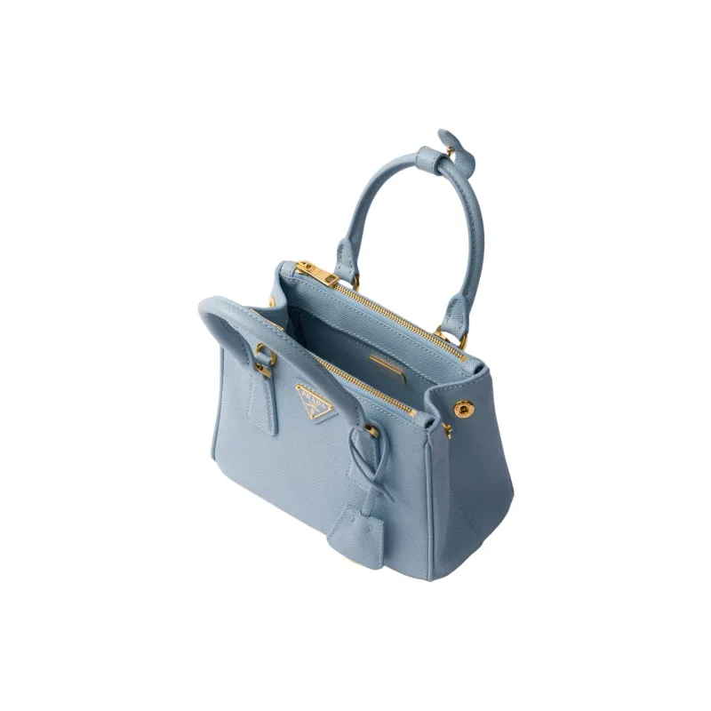 PRADA Galleria Killer Bag Leather Shoulder Bag Crossbody Bag Handbag Mini Women's Light Blue-3