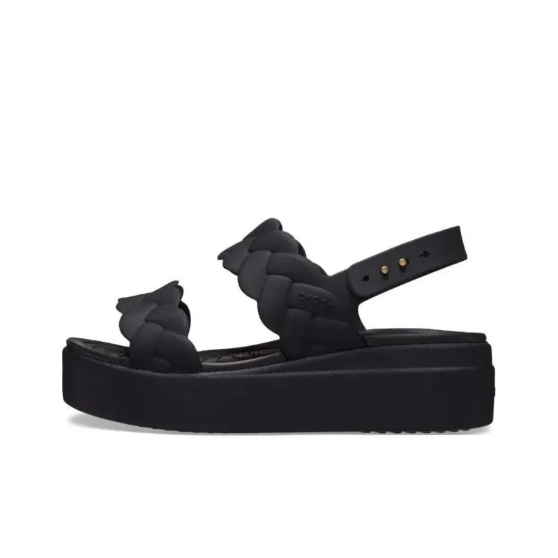 Crocs Brooklyn One Strap Sandals 7.5cm Women's Black-0