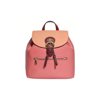 COACH Kleo Leather Backpack Medium Size Women's Nude/Candy Pink