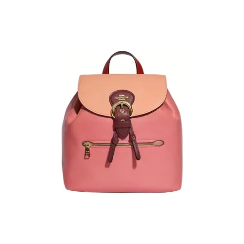 COACH Kleo Leather Backpack Medium Size Women's Nude/Candy Pink