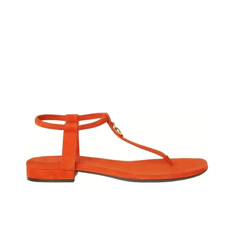 Loro Piana One Strap Sandals Women's Orange-1