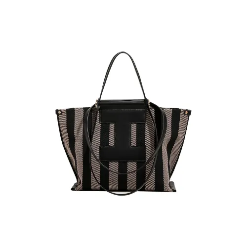 H YXIANG Canvas Tote Bag Shopping Bag Canvas Bag One Shoulder Handbag Women's Black