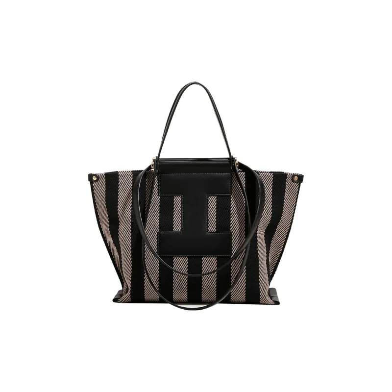 H YXIANG Canvas Tote Bag Shopping Bag Canvas Bag One Shoulder Handbag Women's Black-0