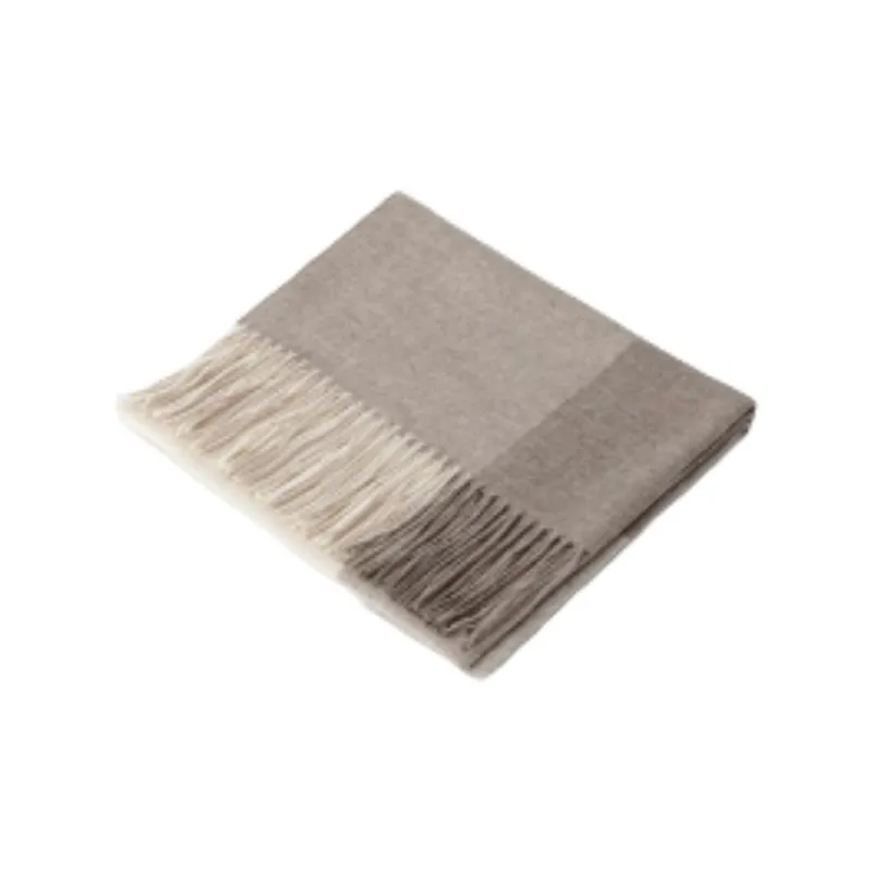 MUJI Sheep Wool Knit Scarves Unisex Beige-1
