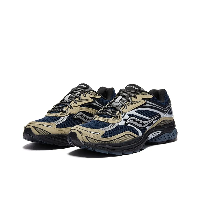 Saucony Low Top Running Shoes Unisex Dark Blue Beige-3