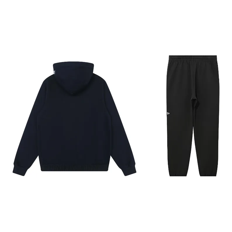 New Era Dark Blue Hoodie Sweatpants Set Unisex-1