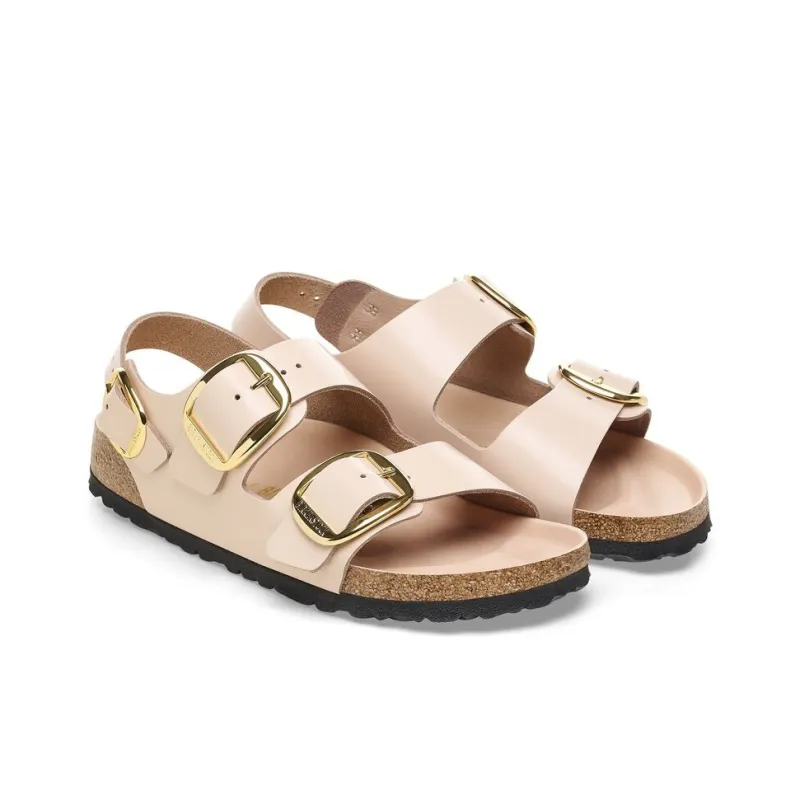 Birkenstock Milano Big Buckle Beach Sandals Women's Beige Pink Regular-2