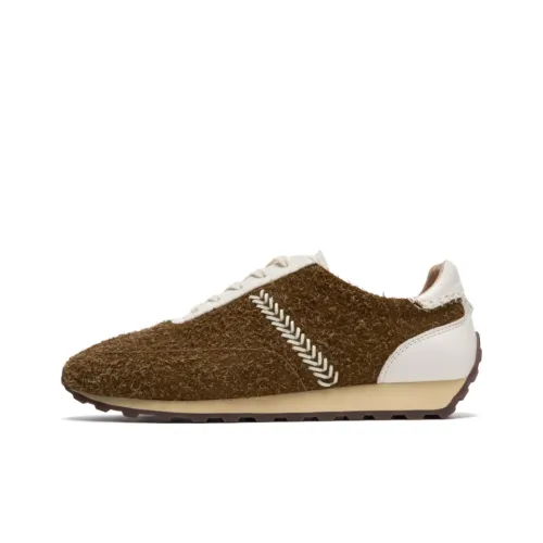 FOOT INDUSTRY Anti Slip Wear Resistant Low Top Running Shoes Unisex Tan
