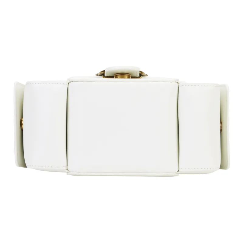 PINKO Leather Swallow Bag, Crossbody Bag Women's White-4