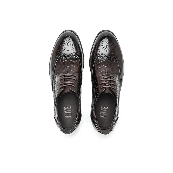 FRYE Dress Shoes Men Low Top Black/Coffee-10