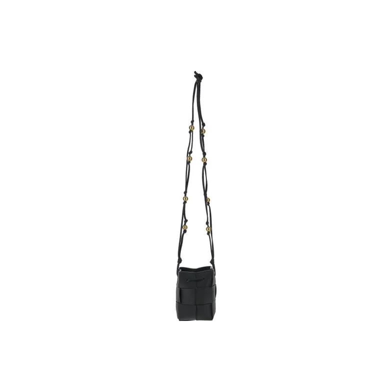 Bottega Veneta Calfskin Bucket Bag, Crossbody Bag, Shoulder Bag Mini Women's Black-1