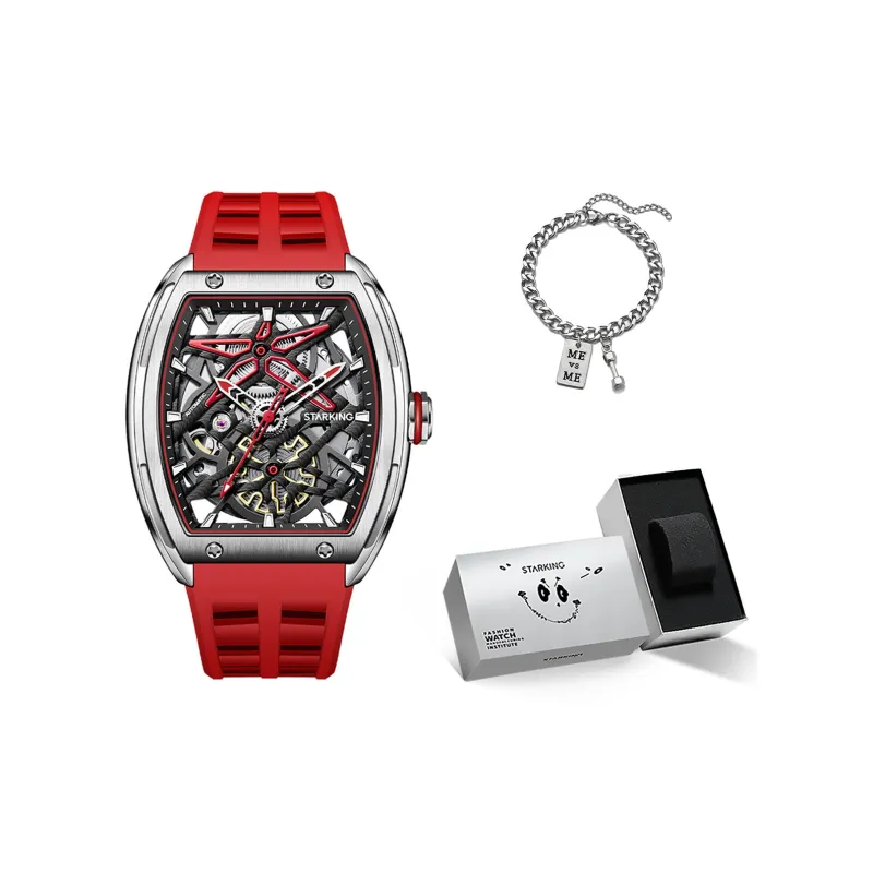 STARKING Steel Core Collection Mechanical Movement Silicone Strap Watch Men's Watches Black Dial-3