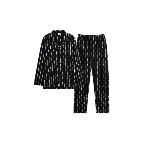 Sha Qian Pajama Set Men's Black