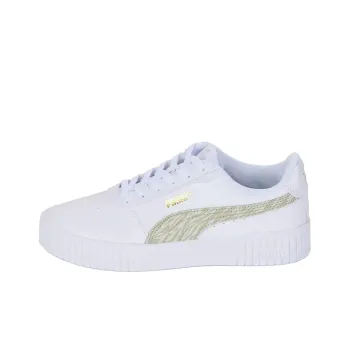 PUMA Carina 2.0 Anti-Slip Wear-Resistant Low-Top Kids' Skateboarding Shoes White Teenagers