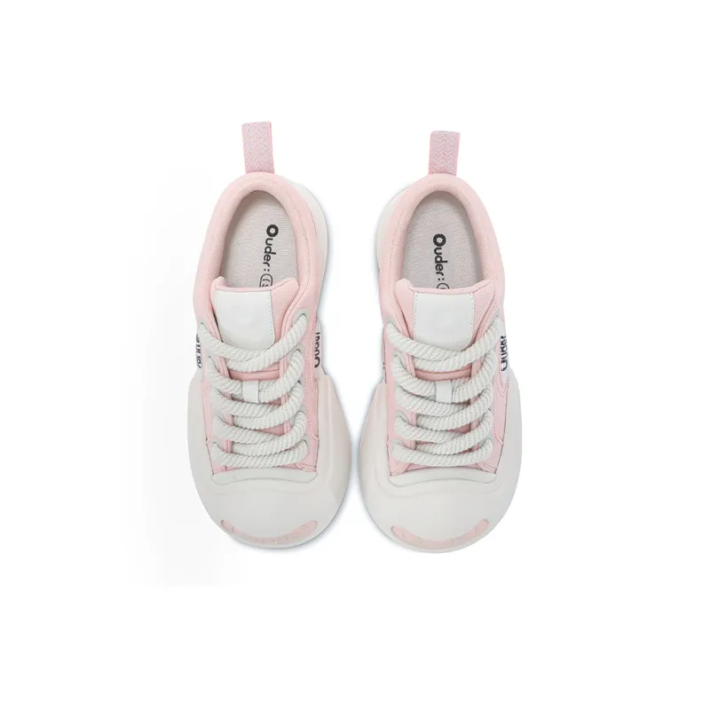 Ouder Smiler Skateboard Shoes Unisex Low Top White-3