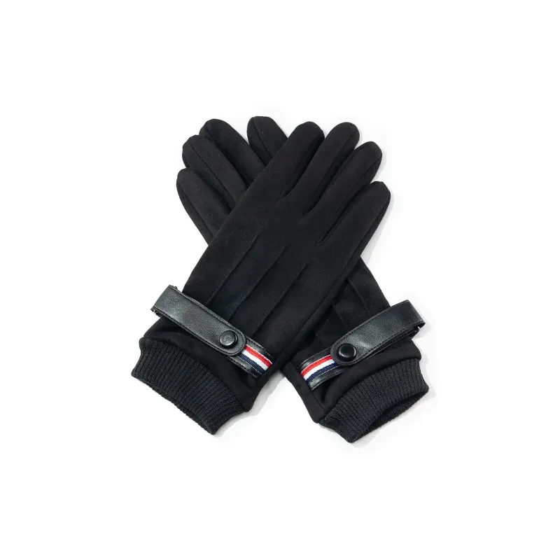 Shanghai Story Polyester Knit Gloves Men's Black-4