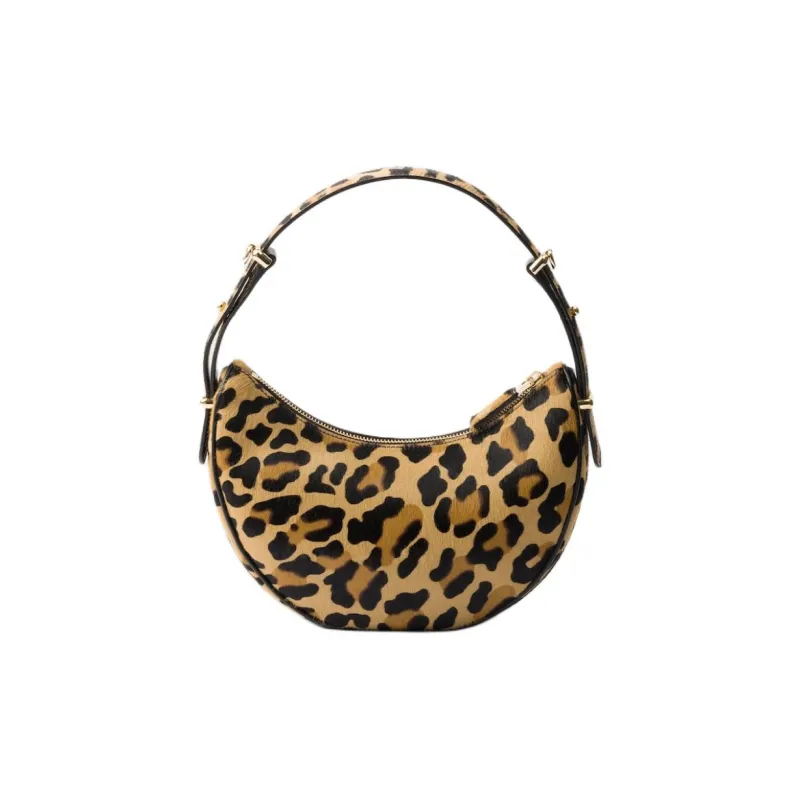 PRADA Arque Printed Leather Shoulder Bag, Handbag, Shoulder Bag Women's Honey-3