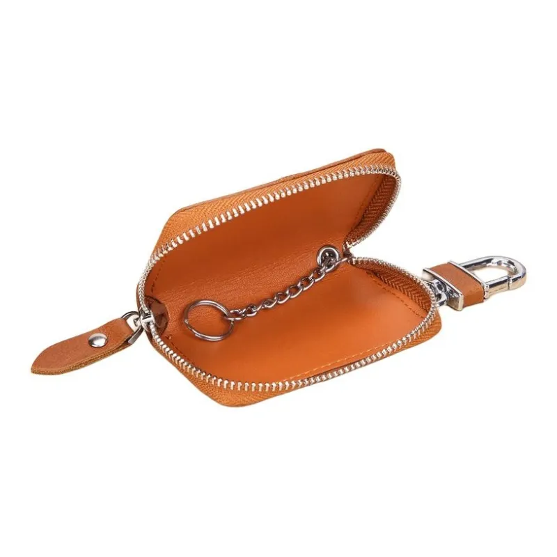 OUZIHUANG Cow Leather Key Pouch Regular Men's Brown/Coffee-1