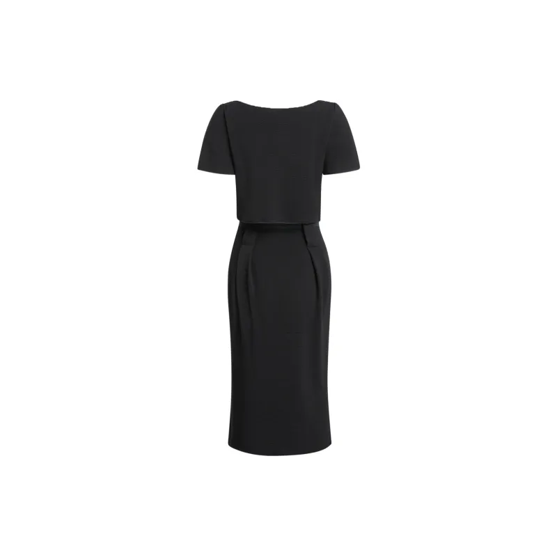EMPORIO ARMANI SS21 Short Sleeved Dress Women's Black-1