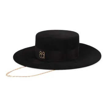 RUSLAN BAGINSKIY Monogram embellished Canotier Hat