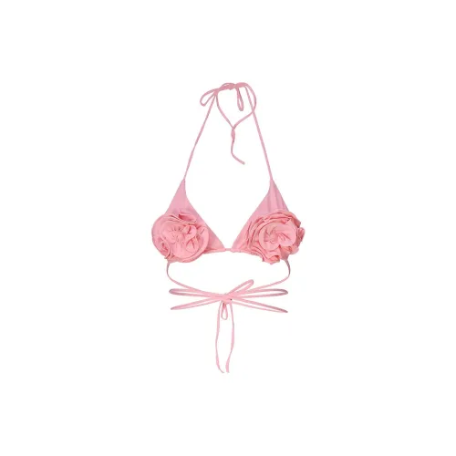 Magda Butrym Floral-Appliqué Halterneck Triangle Bikini Top