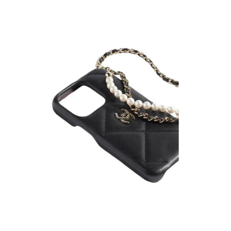 CHANEL Sheepskin Bag Accessory Women's Black-3