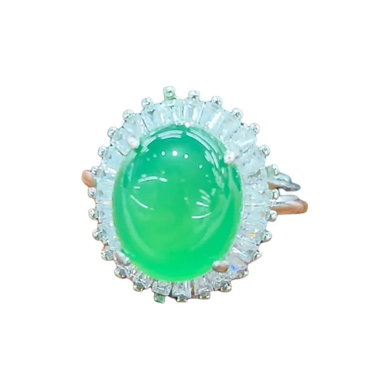 Grace Chalcedony Jade Rings Women's-8