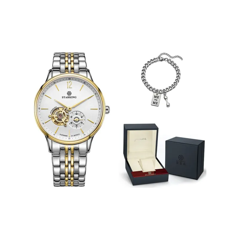 STARKING Automatic Mechanical Movement Stainless Steel Watchband Watch Unisex White Dial-7