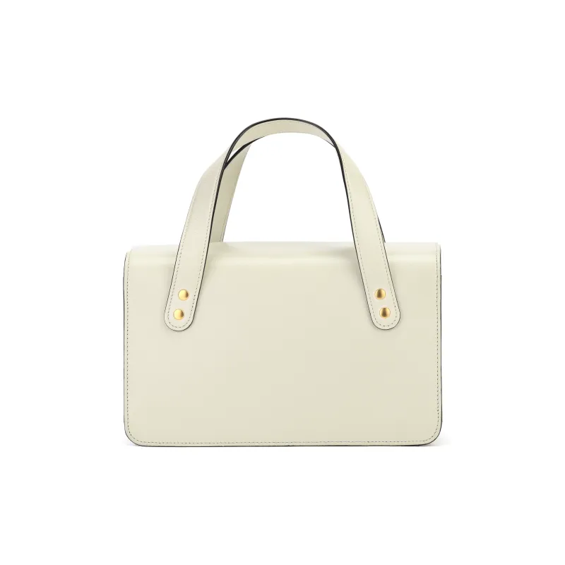 GUCCI Leather Box Bag Handbag Women's White-5