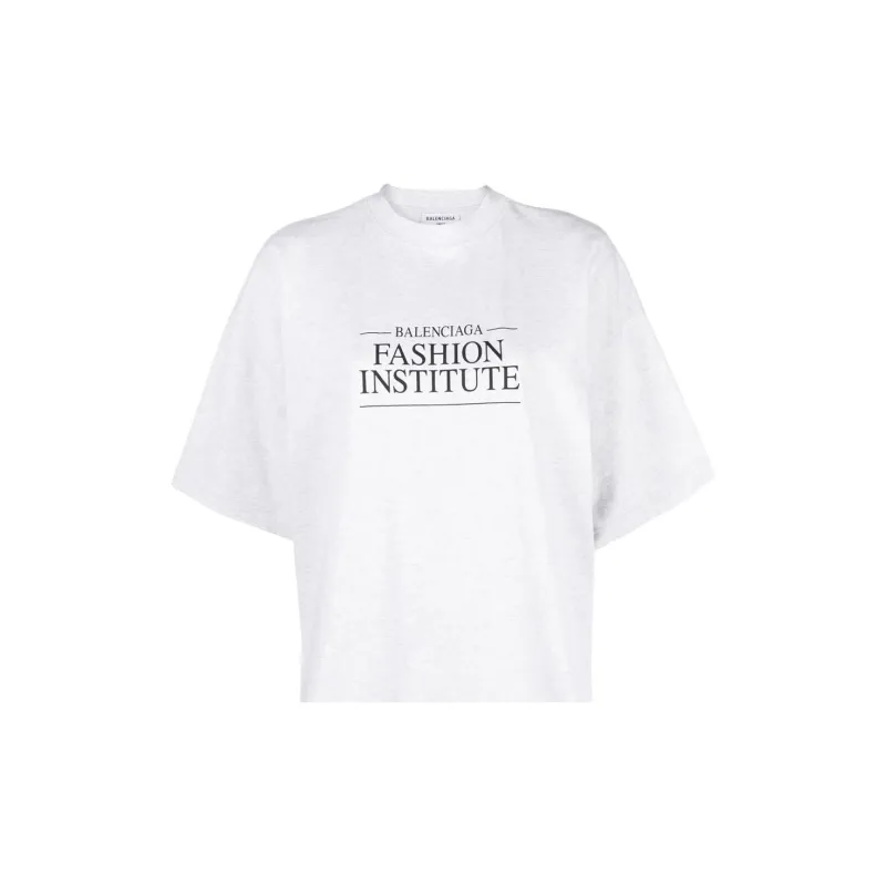 Balenciaga T Shirt Women's Gray White Loose Fit Style-4