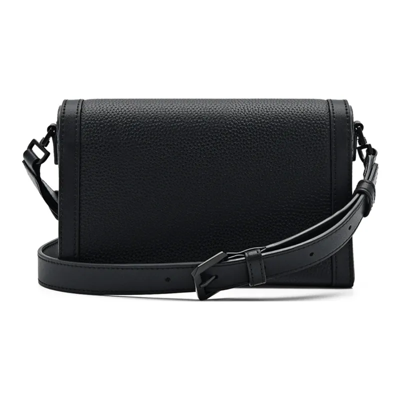 PEDRO Icon Series Top Grain Cow Leather Shoulder Bag, Crossbody Bag Trumpets Men's Black/Dark Umber-2