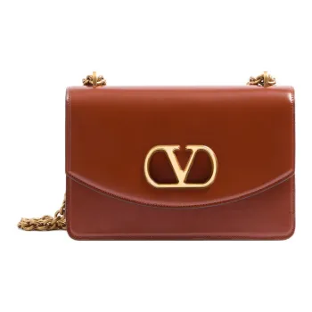 Valentino Calfskin Shoulder Bag Crossbody Bag Women's Brown