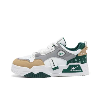 Binary Low Top Skateboard Shoes Men's White Green