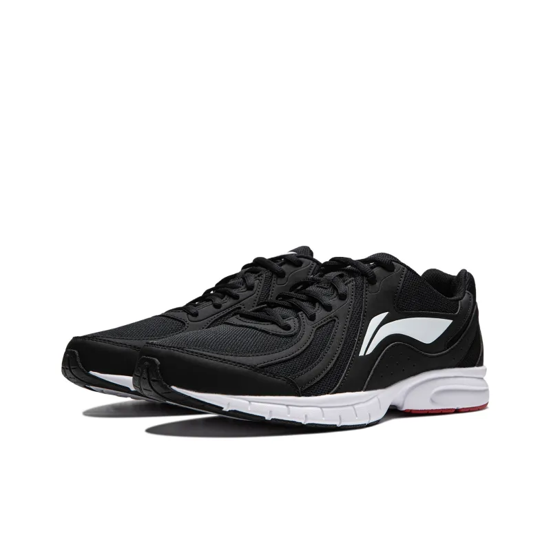 LiNing Running Collection Slip Resistant Low Top Casual Running Shoes Men's Black White-2