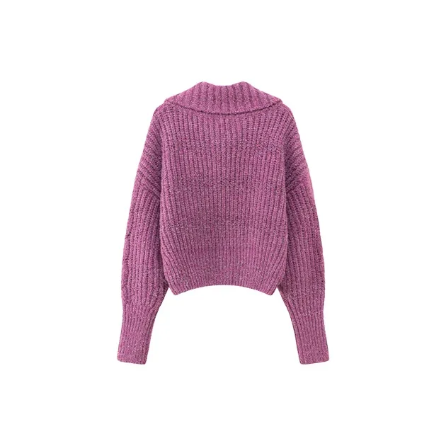 CHUU Knitwear Women's Gray Purple-1