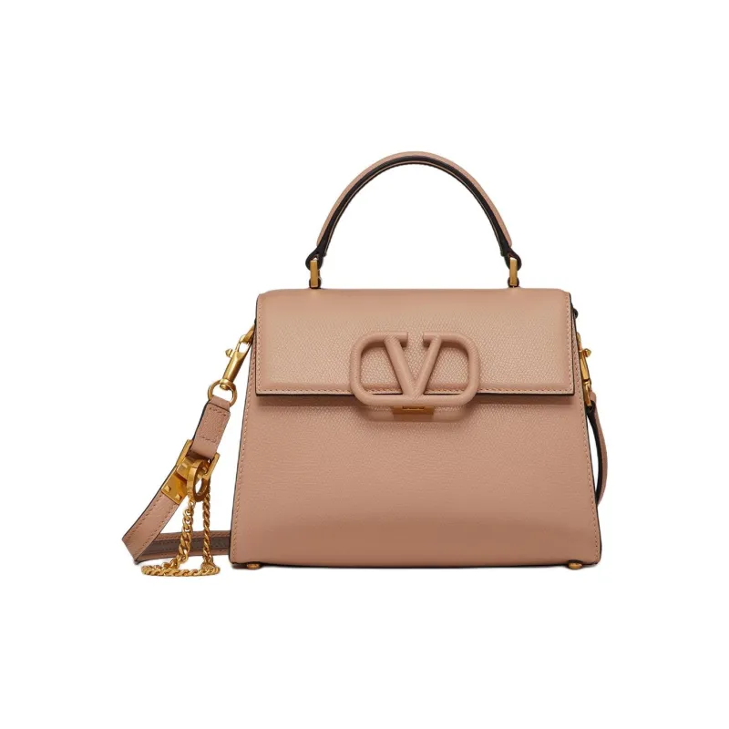 Valentino VSLING Grain Calfskin Shoulder Bag, Crossbody Bag, Handbag Trumpets Women's Cinnamon Pink-0