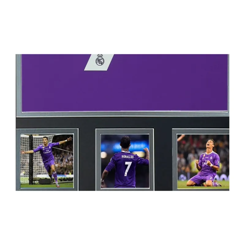 Three For Real Madrid Jersey Includes SA Certificate Framed Unisex-2