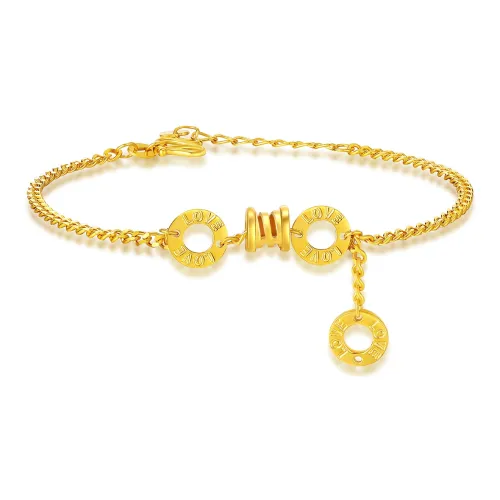 SUNFEEL Small Round Pendant Modern And Trendy Elegant Letter Solid Gold Priced In Gram Good Luck Gold Bracelet Women's