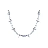 GUDUD Titanium Steel Full Diamond Necklace Unisex Brand New