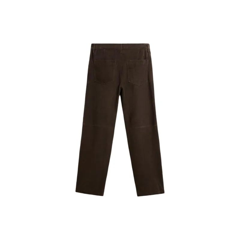 ZARA Leather Pants Men Brown-1