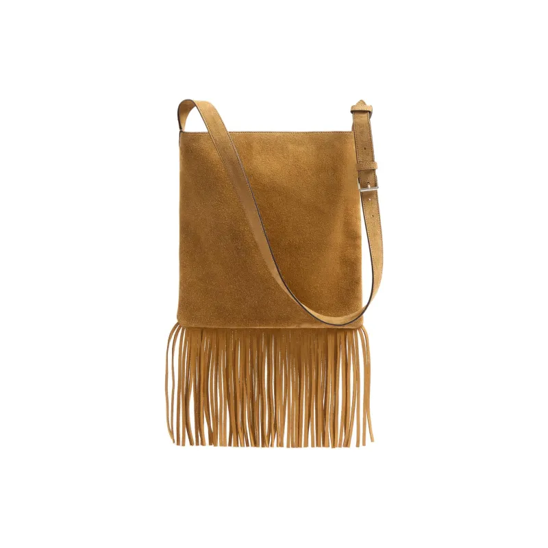 Valentino Suede Leather Shoulder Bag Crossbody Bag Men's Warm Brown-3