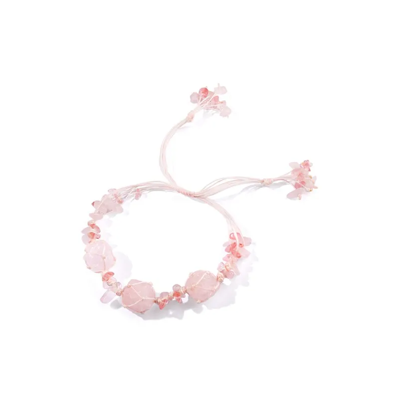 AWD Pink Crystal Rope Bracelets Women's-0