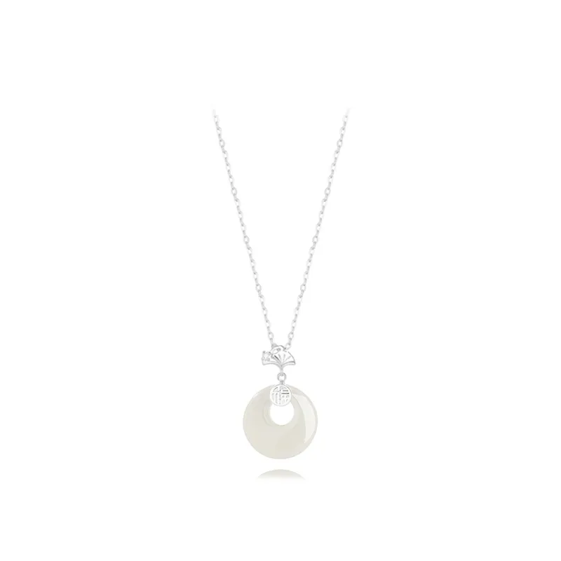 Muyan Alloy Three Lives Peace Buckle Necklace Women's-0